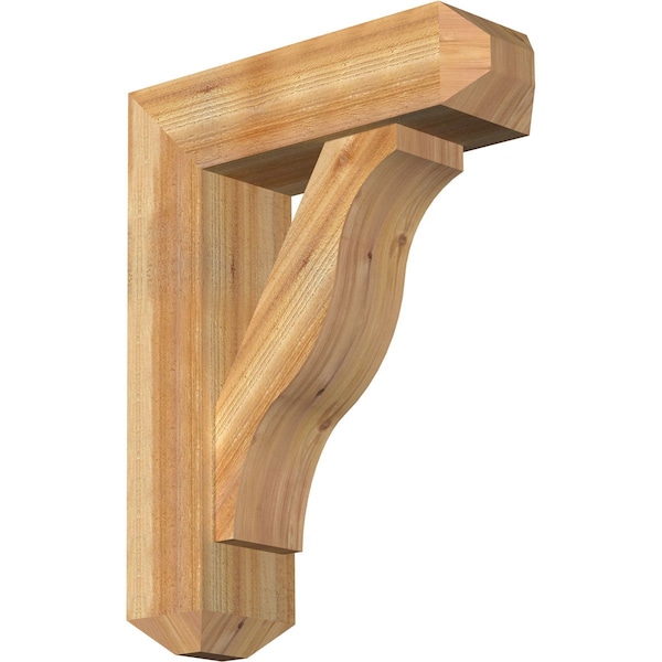 Ekena Millwork Funston Craftsman Rough Sawn Bracket w/ Offset Brace, Western Red Cedar, 8"W x 26"D x 34"H BKT0806X26X34FST04RWR - main